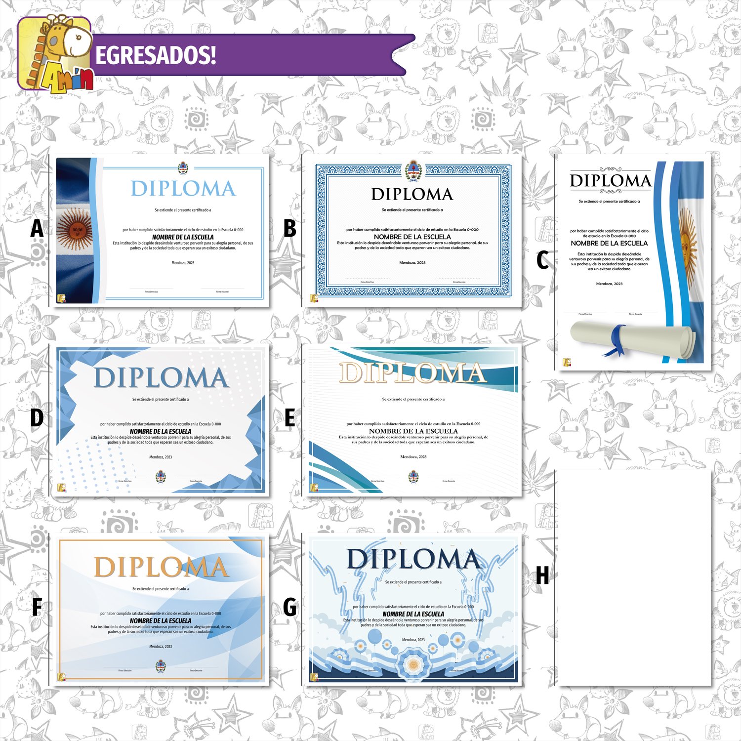 Modelos de diplomas para egresados