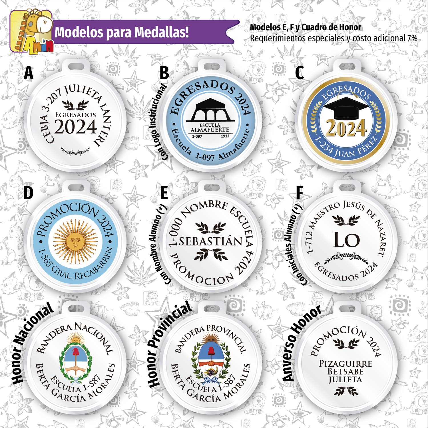 Modelos de medallas para egresados