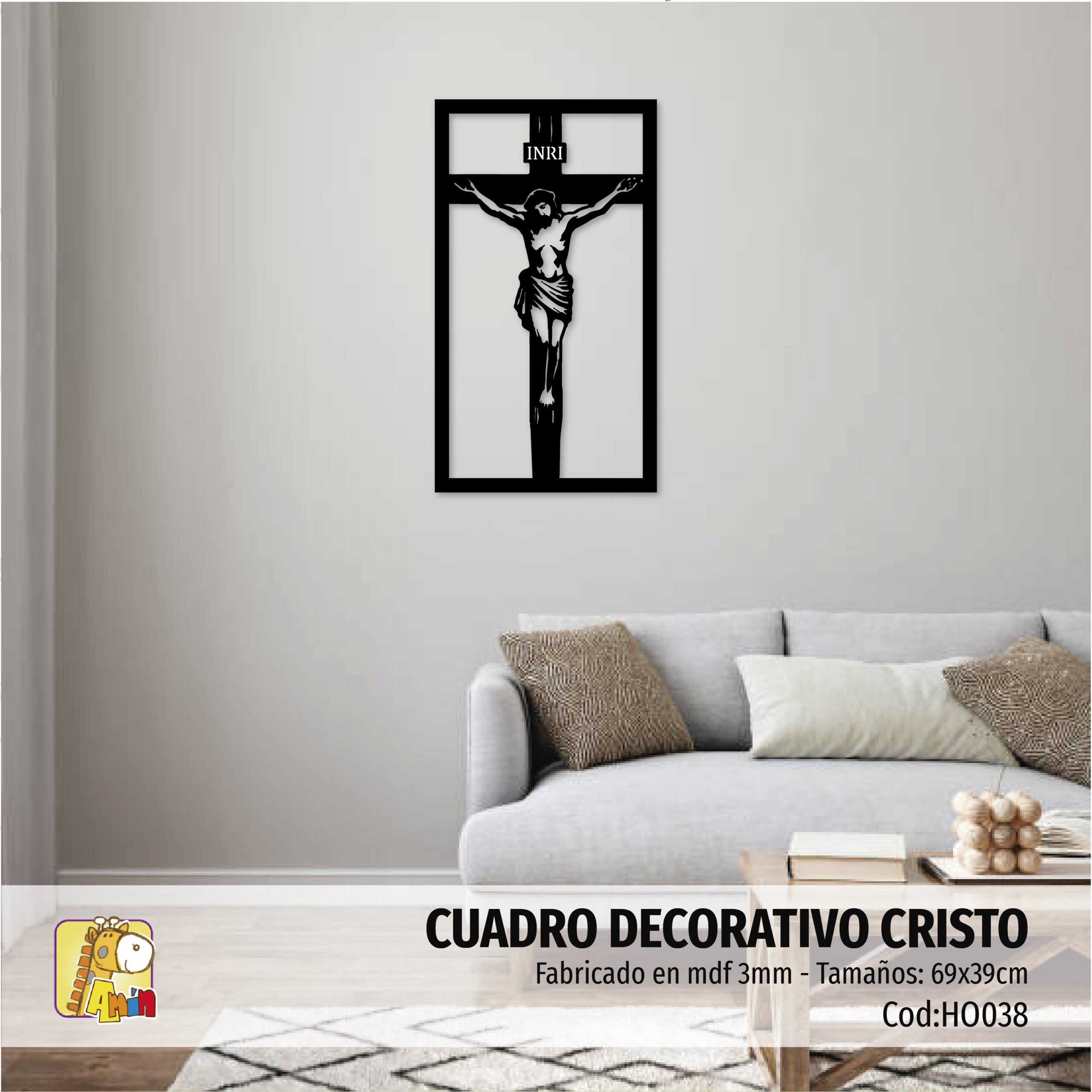 Cuadro Cristo 39x69 cm
