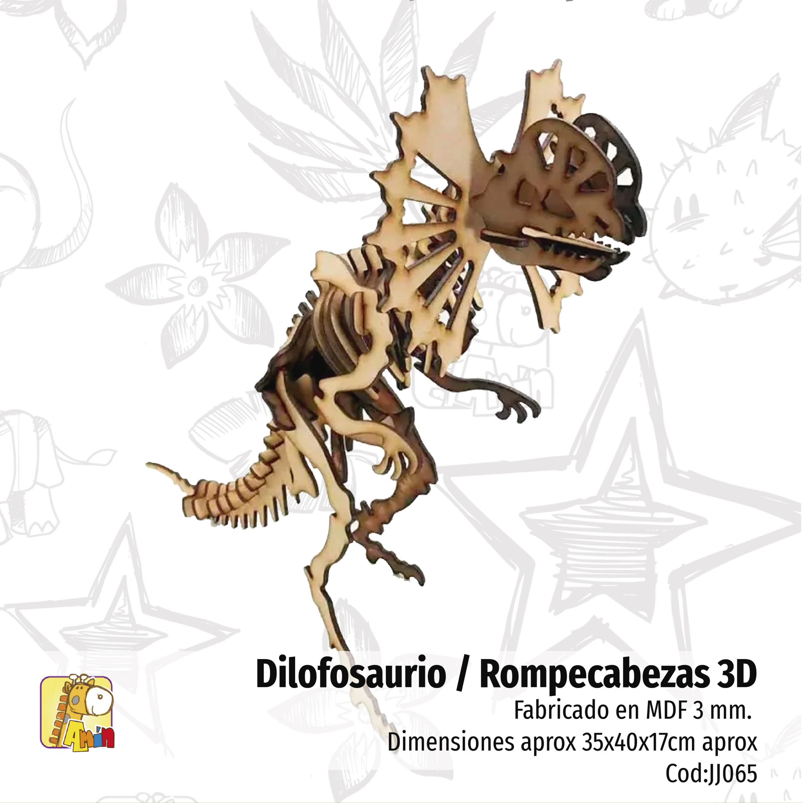 Dilofosaurio — Rompecabezas 3D