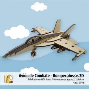 Avión de Combate — Rompecabezas 3D