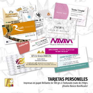 Variedad en diseño y solucion para la impresion de tarjetas personales